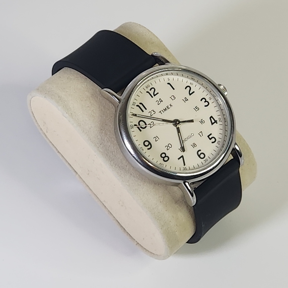 Timex Men's Black and Silver Watch - Picture 6 of 16